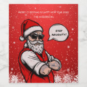 サンタクロースステイいけなスおもしろいクリスマス ワインラベル (シングルラベル)