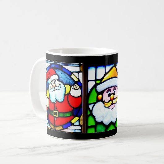 サンタクロースステンドグラスマグ コーヒーマグカップ (正面左)