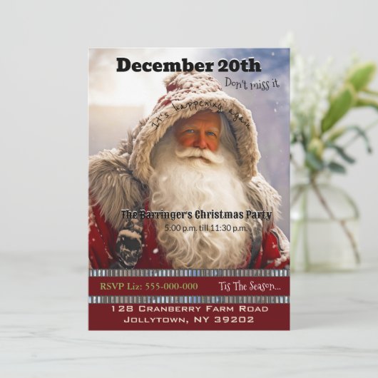 サンタクローススノーウィトレイルクリスマスパーティの招待状 招待状 (スタンド正面)