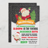 サンタクローススノーウィークリスマスパーティー 招待状 (正面/裏面)