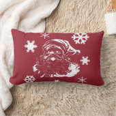 サンタクローススノーフレークスクリスマスレッド装飾用クッション ランバークッション (ブランケット)