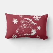 サンタクローススノーフレークスクリスマスレッド装飾用クッション ランバークッション (裏面)