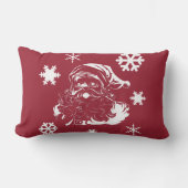 サンタクローススノーフレークスクリスマスレッド装飾用クッション ランバークッション (正面)