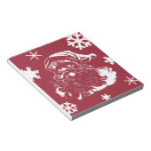 サンタクローススノーフレークズクリスマスレッドホリデー ノートパッド (アングル)