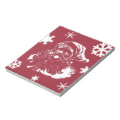 サンタクローススノーフレークズクリスマスレッドホリデー ノートパッド (回転)