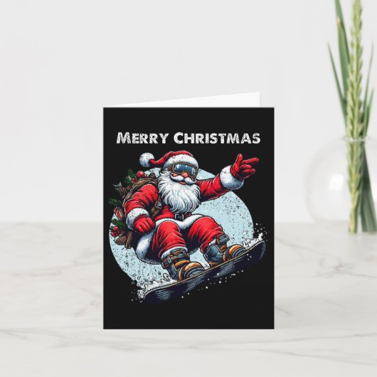 サンタクローススノーボードメリークリスマスウィンターホ カード (正面)