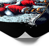 サンタクローススノーボードメリークリスマスウィンターホ ポスター (角)