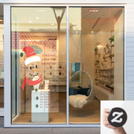 サンタクローススノーマンクリスマスと新年の営業時間 ウィンドウサイン