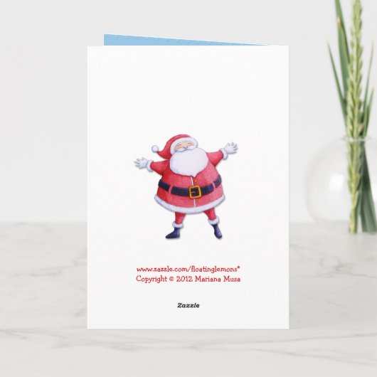 サンタクローススペインのブルークリスマスカード シーズンカード (裏面)