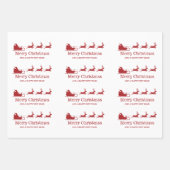 サンタクローススレイアンドトナカイ&カスタム文字 ラッピングペーパーシート (正面3)