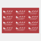 サンタクローススレイアンドトナカイ&カスタム文字 ラッピングペーパーシート (正面2)