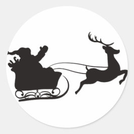 サンタクローススレイアンドトナカイ ラウンドシール