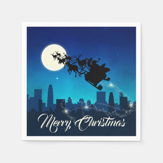サンタクローススレイクリスマス スタンダードカクテルナプキン (正面)