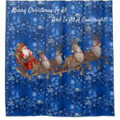 サンタクローススレイトナディアクリスマスバスルーム シャワーカーテン (正面)