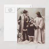 サンタクロースチャイルドエンジェルヴィンテージクリスマスポストカード シーズンポストカード (正面/裏面)