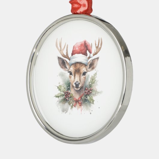 サンタクローストナカイクリスマスオーナメント メタルオーナメント (左)