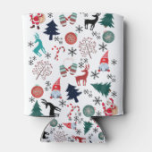 サンタクローストナカイ松の木ミッテンス模様 缶クーラー (裏面)