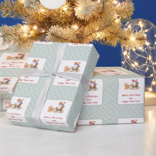サンタクローストナディアスリーカスタムクリスマス ラッピングペーパー