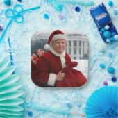 サンタクローストランプウィズレッド抱き枕 ペーパープレート (パーティー)