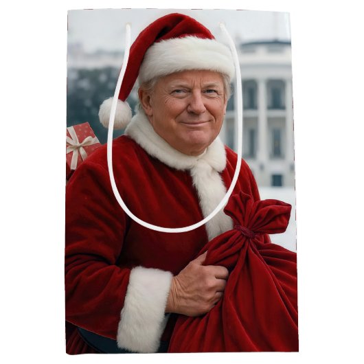 サンタクローストランプウィズレッド抱き枕 ミディアムペーパーバッグ (正面)