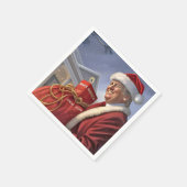 サンタクローストランプウィズ抱き枕 スタンダードカクテルナプキン (角)