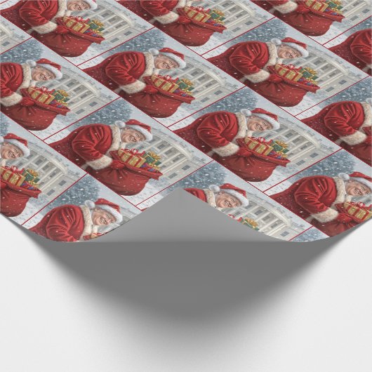 サンタクローストランプウィズ抱き枕 ラッピングペーパー (角)