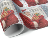 サンタクローストランプウィズ抱き枕 ラッピングペーパー (ロールコーナー)