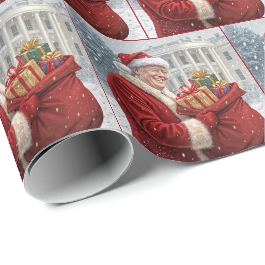 サンタクローストランプウィズ抱き枕 ラッピングペーパー (ロールコーナー)
