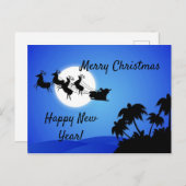 サンタクローストロピカルクリスマスツリ ーズカード ポストカード (正面/裏面)