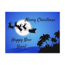 サンタクローストロピカルクリスマスツリ   ーズカード