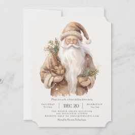 サンタクロースナチュラルウォームホリデーパーティー招待状 招待状