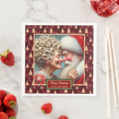 サンタクロースナプキンズレッド金ゴールドグリーンクリスマステーマ (インサイチュ)