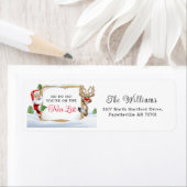 サンタクロースニースリストと赤い鼻トナカイクリスマス ラベル (インサイチュ)