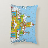 サンタクロースハウスサンタ，クロース，家，冬，霜，gr アクセントクッション (裏面(縦))