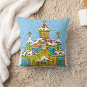 サンタクロースハウスサンタ,クロース,家,冬,霜,gr クッション (ブランケット)