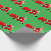 サンタクロースハッスルグリーンラッピング紙 ラッピングペーパー (角)