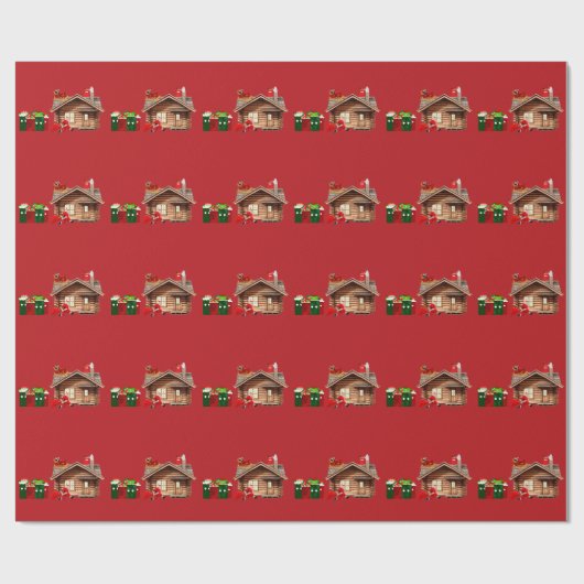 サンタクロースハッスルレッドラッピング紙 ラッピングペーパー (フラット)