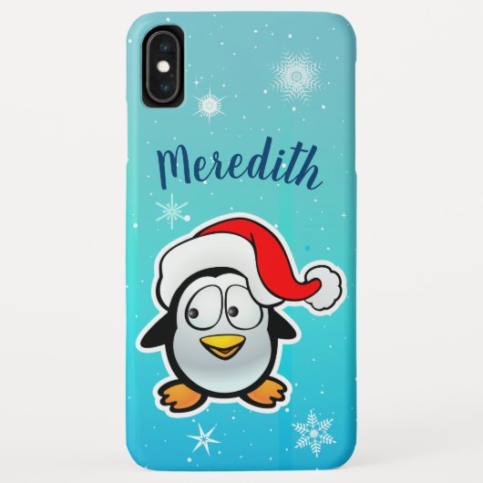 サンタクロースハットのかわいいペンギン Case-Mate iPhoneケース (裏面)