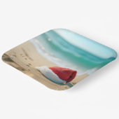 サンタクロースハットオンアトロピカルビーチ ペーパープレート (傾斜あり)