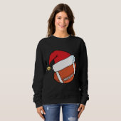 サンタクロースハットサッカークリスマス スウェットシャツ (正面フル)