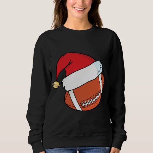 サンタクロースハットサッカークリスマス スウェットシャツ (正面)