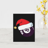 サンタクロースハットビリヤード8 Ll Christmas カード (黄色い花)