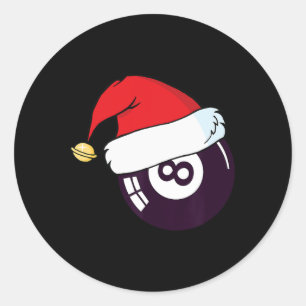 サンタクロースハットビリヤード8 Ll Christmas ラウンドシール