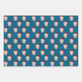 サンタクロースハット顔ギフトラップカスタム顔 ラッピングペーパーシート (正面2)