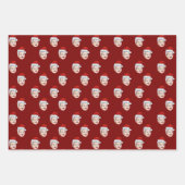 サンタクロースハット顔ギフトラップカスタム顔 ラッピングペーパーシート (正面)