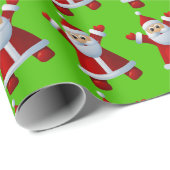 サンタクロースハッピーホリデーズクリスマスグリーン ラッピングペーパー (ロールコーナー)