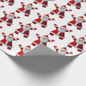 サンタクロースハッピーホリデーズクリスマスホワイト ラッピングペーパー (角)