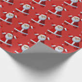 サンタクロースハッピーホリデーズクリスマスレッド ラッピングペーパー (角)