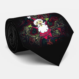 サンタクロースハッピーレッドグリーンブラッククリスマスタイ ネクタイ