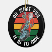 サンタクロースバイクバイクもしくは自転車に乗る人オーwhatおもしろい セラミックオーナメント (左)